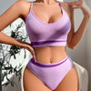 Push-up breathable purple bra set