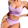 Push-up breathable purple bra set