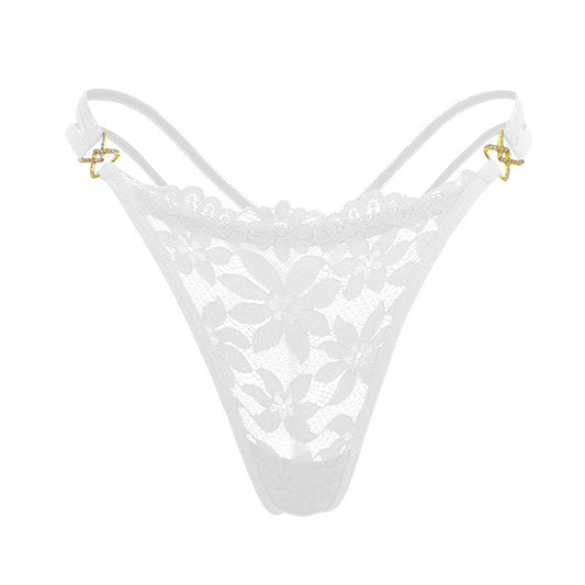 Lace flower sexy thong